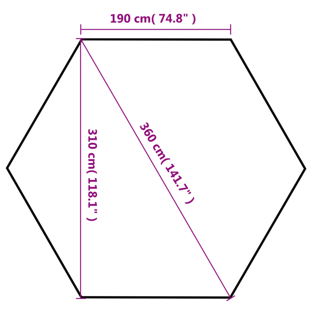 Tenda festas pop-up hexagonal 6 paredes 3,6x3,1m azul escuro