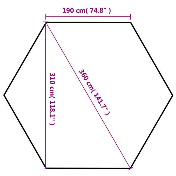 Tenda festas pop-up hexagonal 6 paredes 3,6x3,1m azul escuro