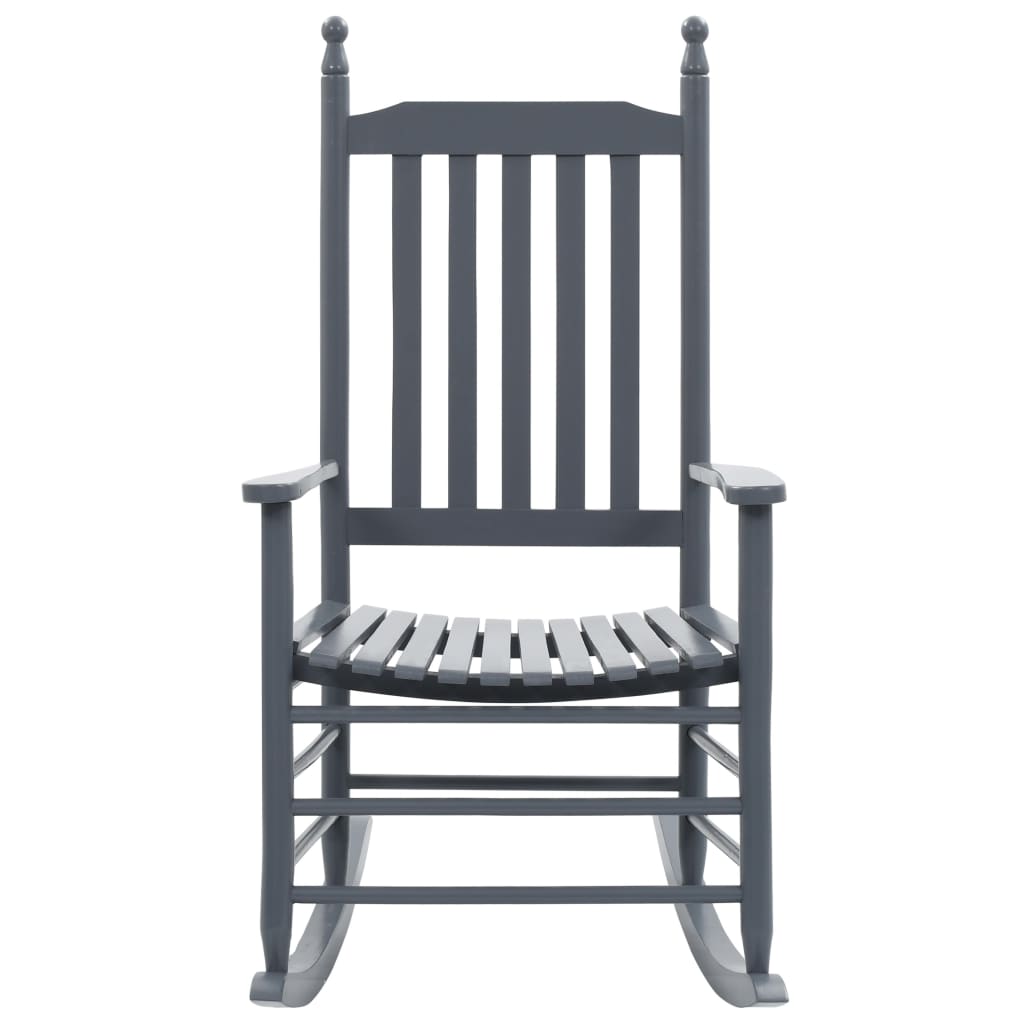 Cadeira de baloiço com assento curvo madeira de álamo cinzento