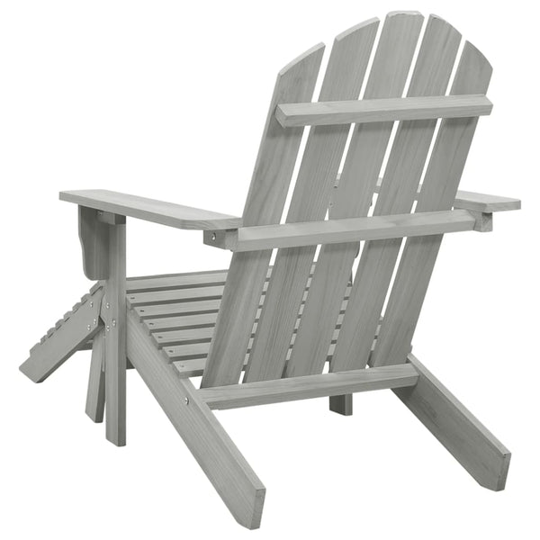 Cadeira de jardim com otomano madeira cinzento