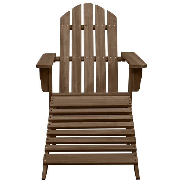 Cadeira de jardim com otomano madeira castanho