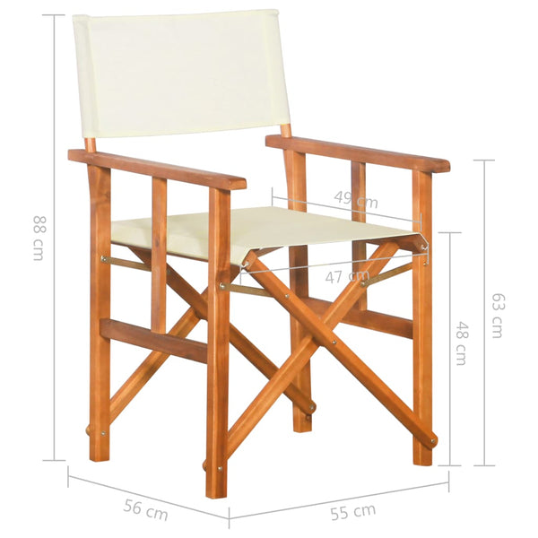 Cadeiras de realizador 2 pcs madeira de acácia sólida