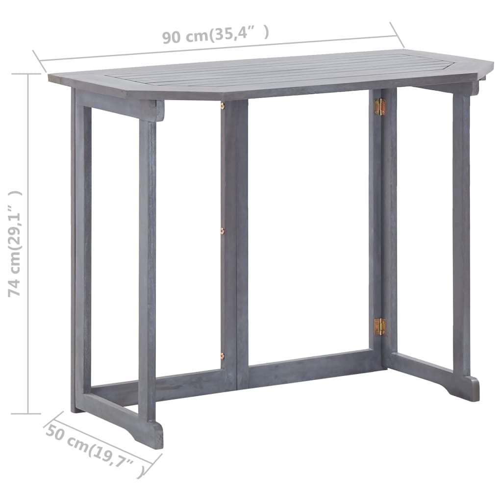 Mesa de varanda dobrável 90x50x74 cm madeira de acácia maciça