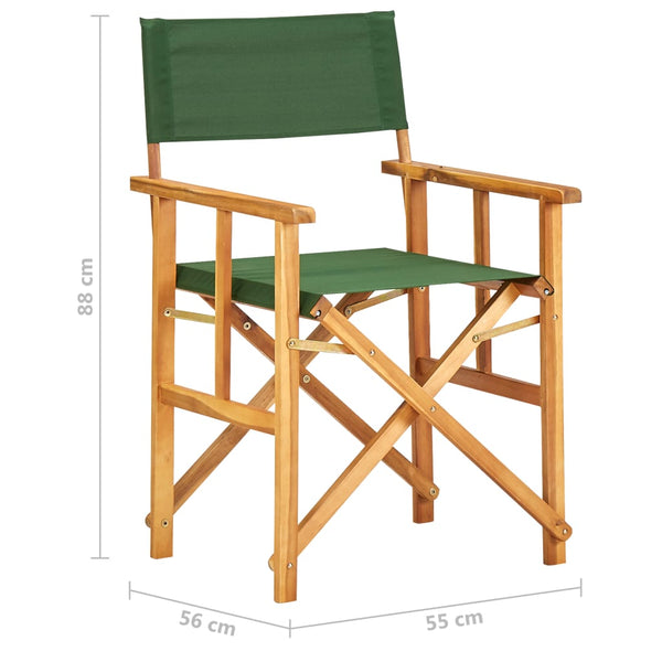 Cadeiras de realizador 2 pcs madeira de acácia maciça verde