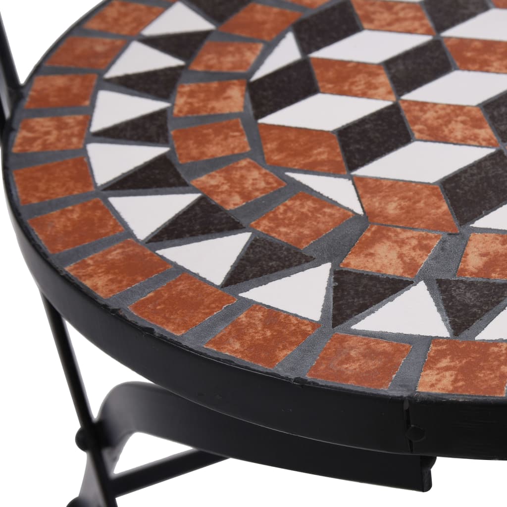 Cadeiras bistrô em mosaico 2 pcs cerâmica castanho