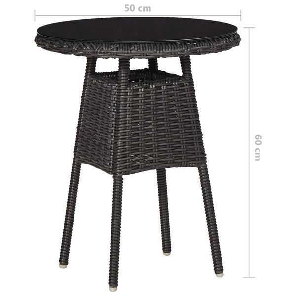 Cadeiras de jardim com mesa de centro 2 pcs vime PE preto