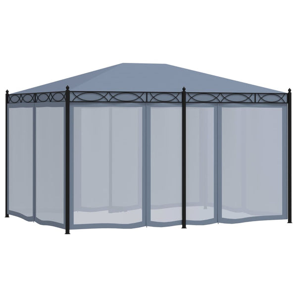 Gazebo com proteções em rede 3x4 m aço antracite