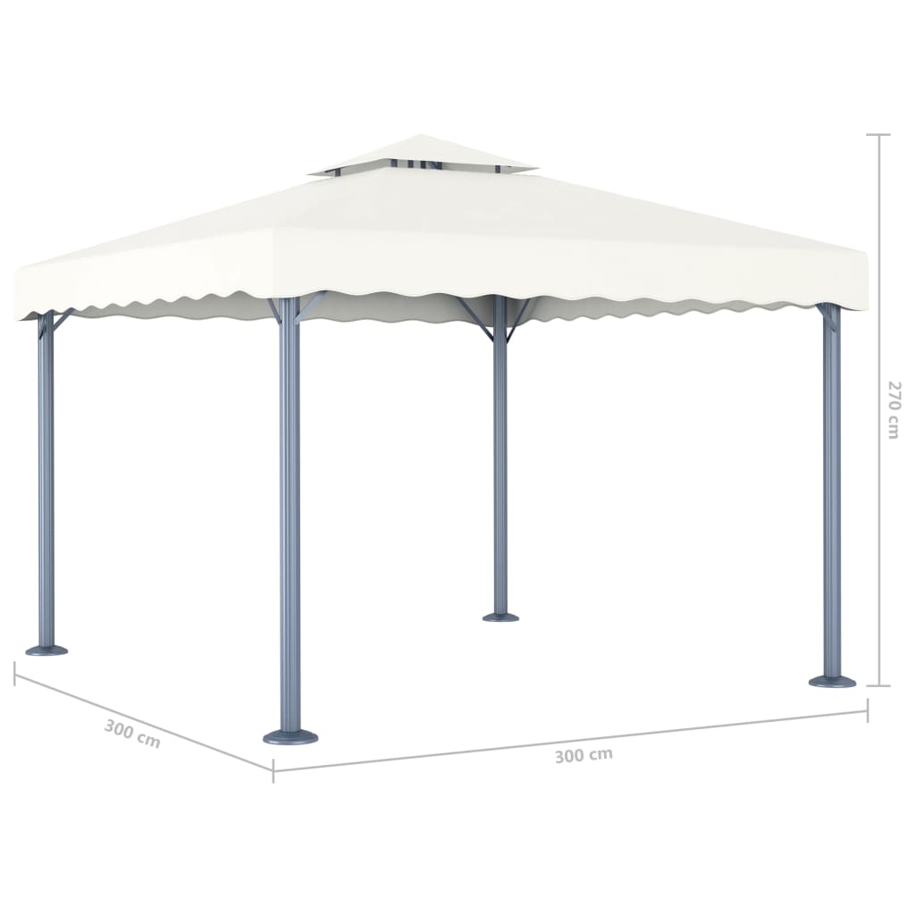 Gazebo 300x300 cm alumínio creme