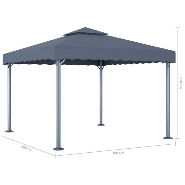 Gazebo 300x300 cm alumínio antracite