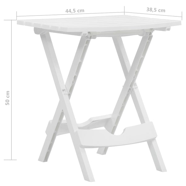 Mesa de jardim dobrável 45,5x38,5x50 cm branco