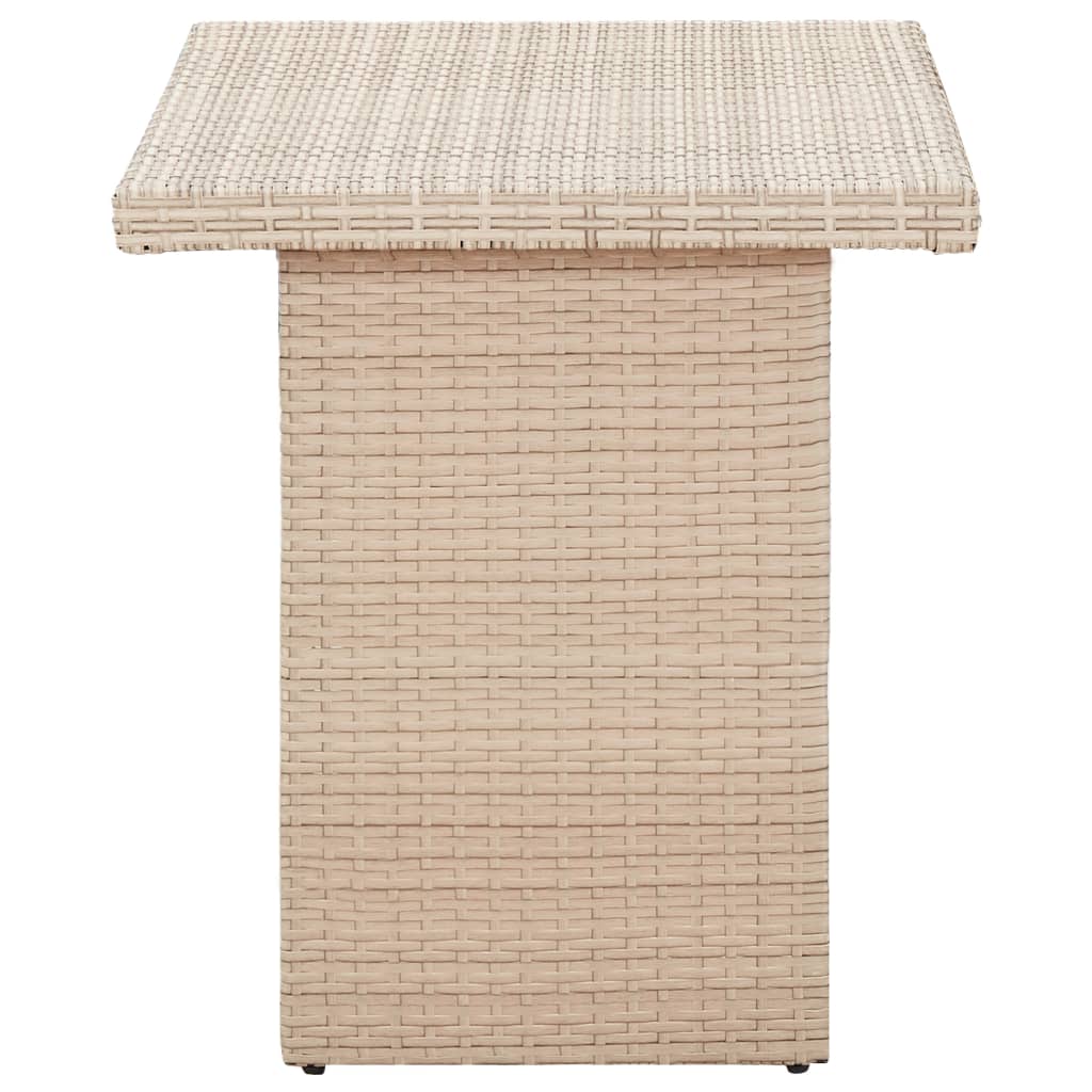 Mesa de jardim 110x60x67 cm vime PE bege