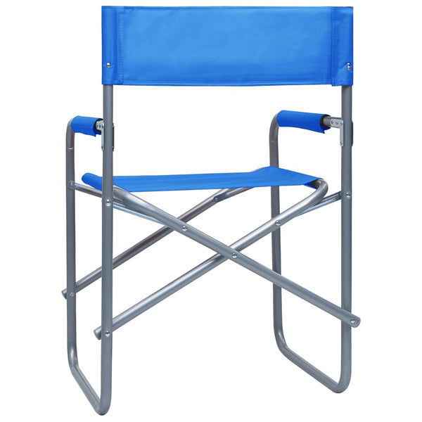 Cadeiras de realizador 2 pcs aço azul
