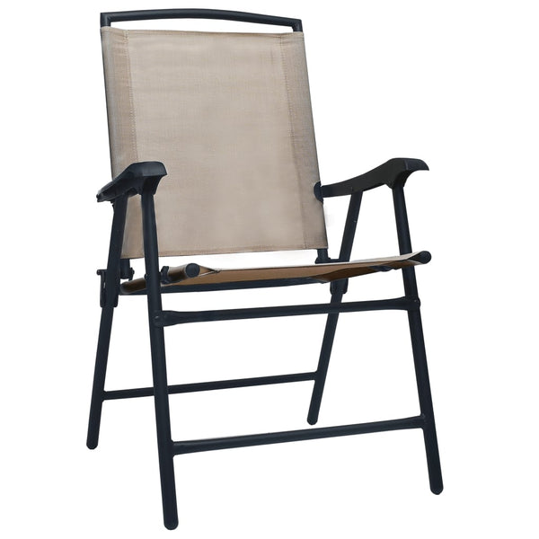 Cadeiras de jardim dobráveis 2 pcs textilene cinza-acastanhado