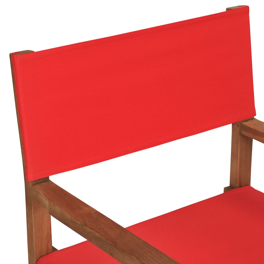 Cadeira de realizador em madeira de teca maciça vermelho