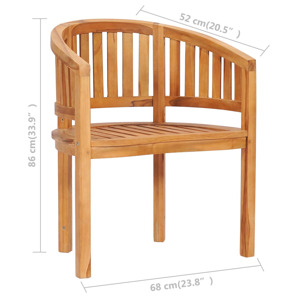 Cadeiras de costas redondas 2 pcs madeira de teca maciça