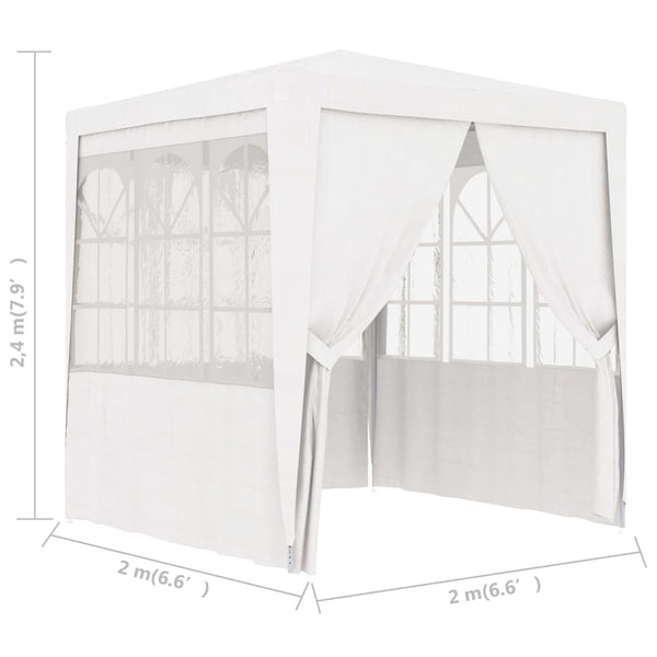 Tenda festas com paredes laterais 2x2m 90g/m² branco