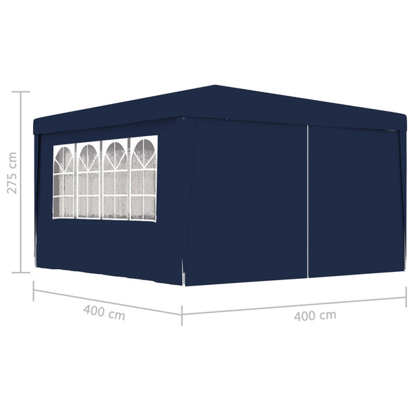 Tenda festas profissional c/ paredes laterais 4x4m 90g/m² azul