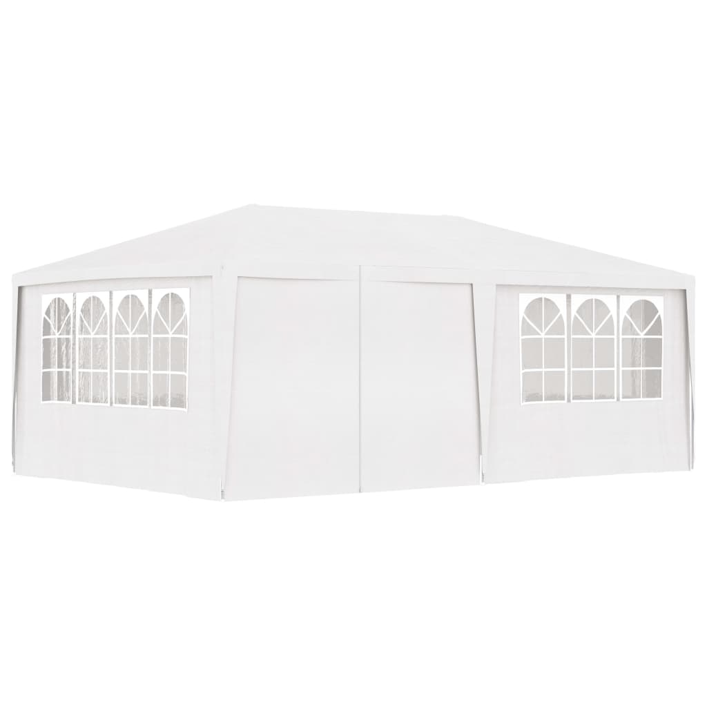 Tenda festas profissional + paredes laterais 4x6m 90g/m² branco