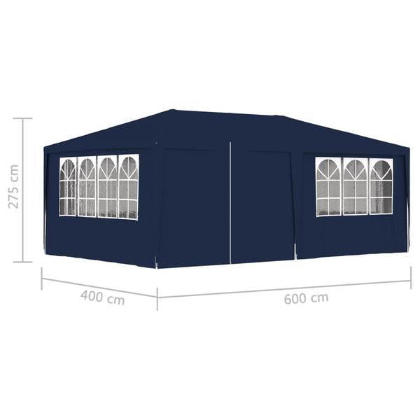 Tenda festas profissional c/ paredes laterais 4x6m 90g/m² azul