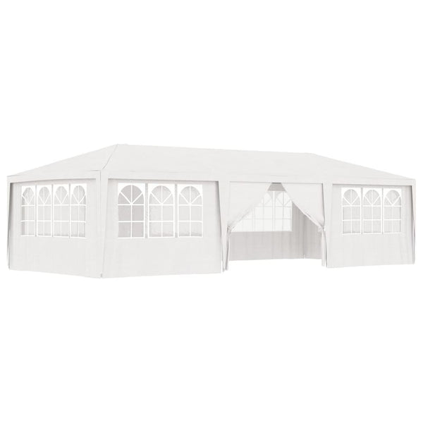 Tenda festas profissional + paredes laterais 4x9m 90g/m² branco