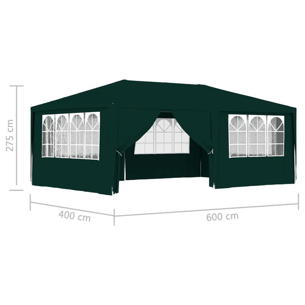 Tenda festas profissional c/ paredes laterais 4x6m 90g/m² verde