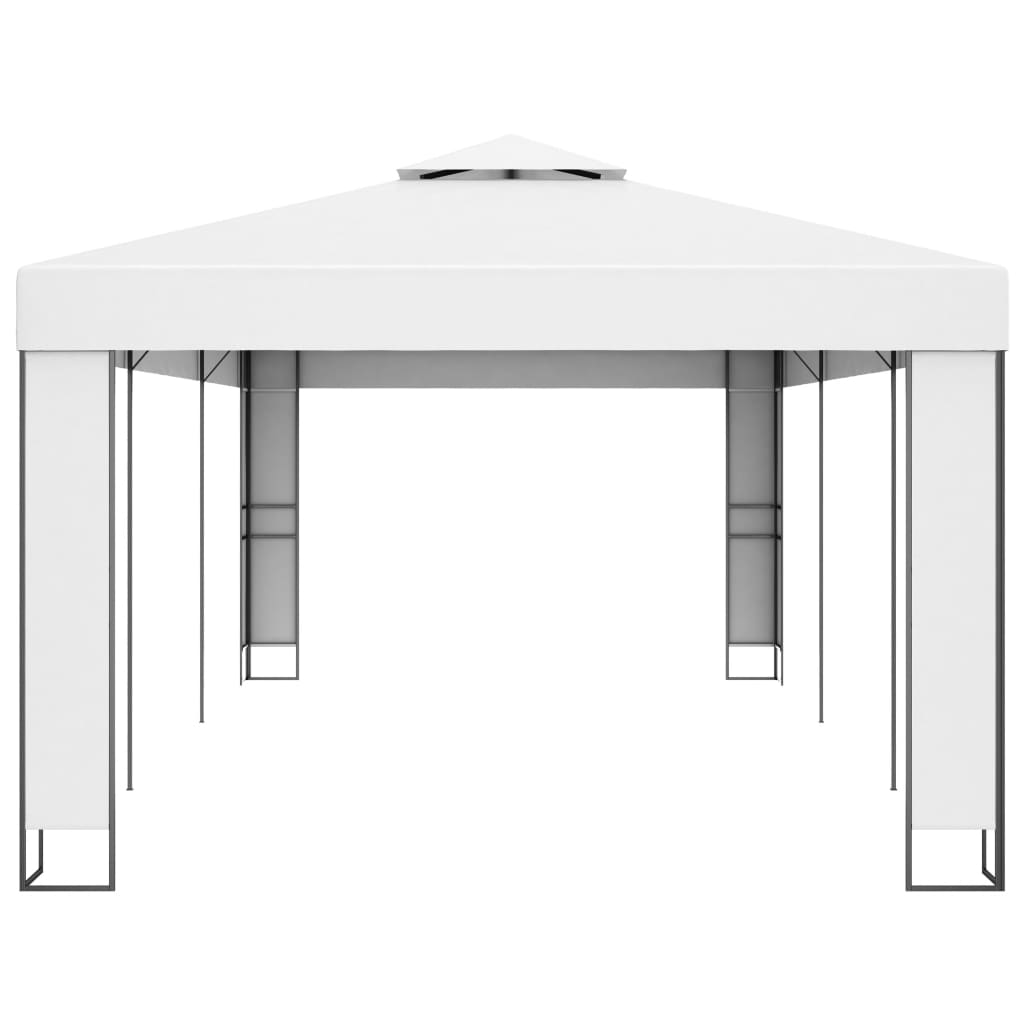 Gazebo com telhado duplo 3x6 m branco