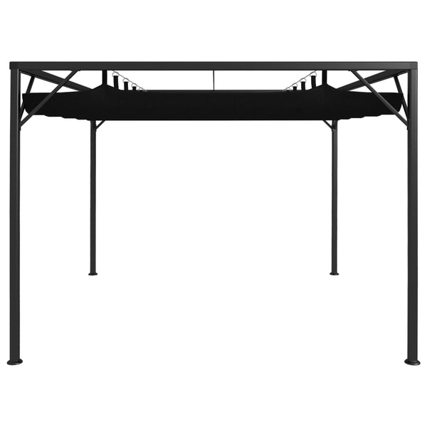 Gazebo de jardim com toldo retrátil 3x3 m antracite