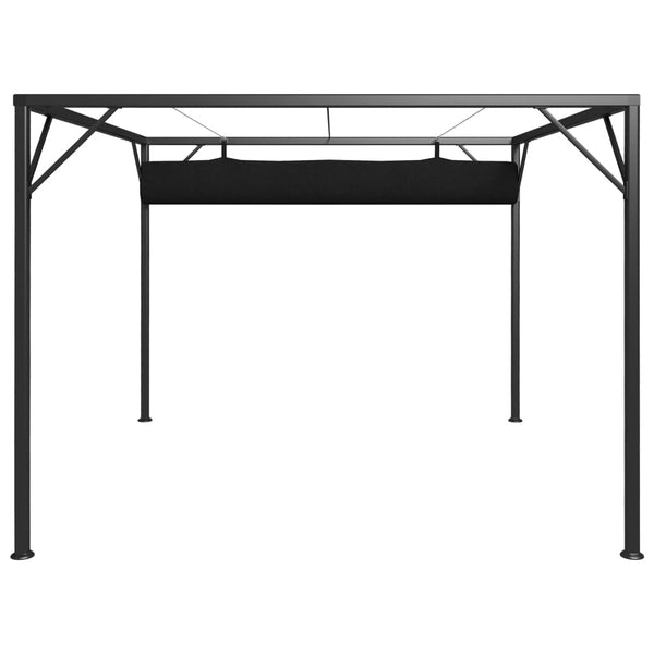 Gazebo de jardim com toldo retrátil 3x3 m antracite