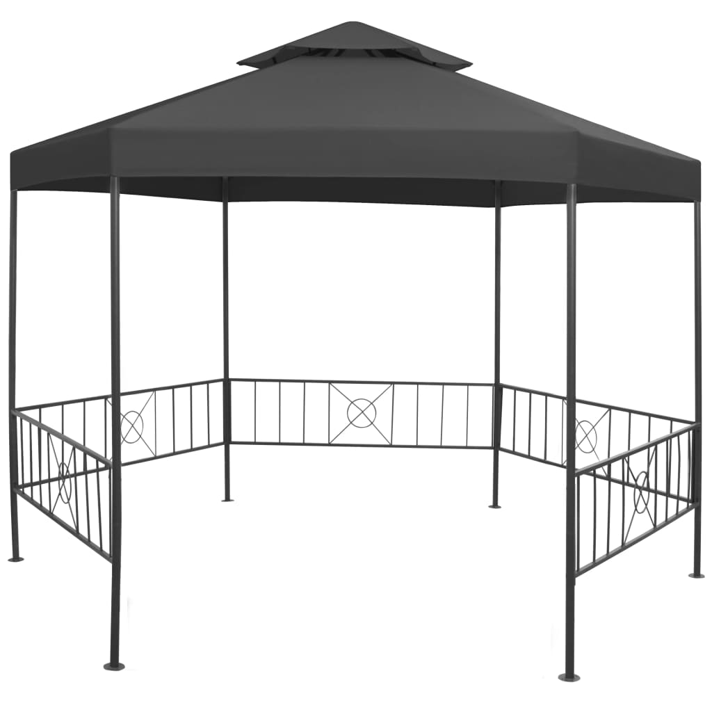 Gazebo de jardim 323x275x265 cm antracite