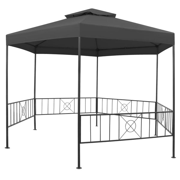 Gazebo de jardim 323x275x265 cm antracite