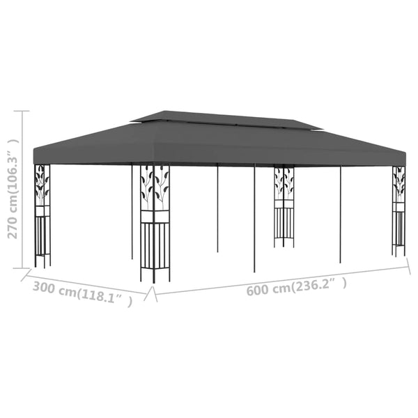 Gazebo 3x6 m antracite