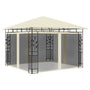 Gazebo com rede mosquiteira 3x3x2,73 m 180 g/m² creme