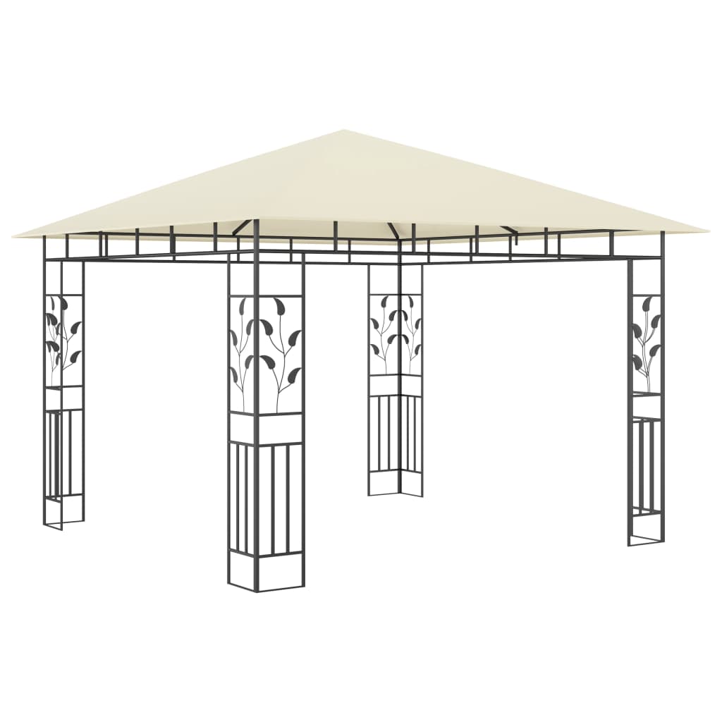 Gazebo com rede mosquiteira 3x3x2,73 m 180 g/m² creme