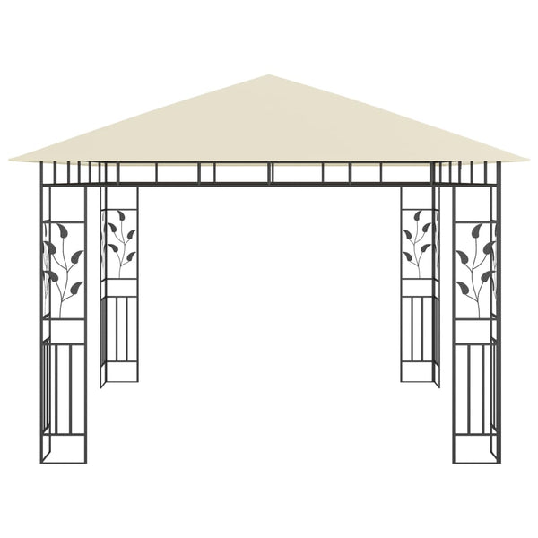 Gazebo com rede mosquiteira 3x3x2,73 m 180 g/m² creme