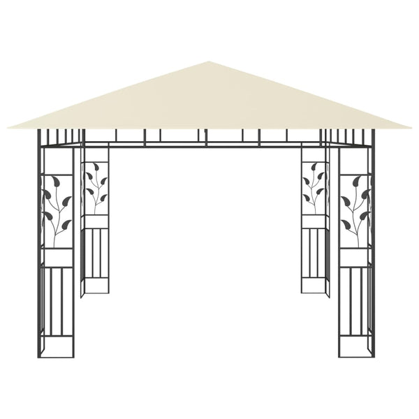 Gazebo com rede mosquiteira 3x3x2,73 m 180 g/m² creme