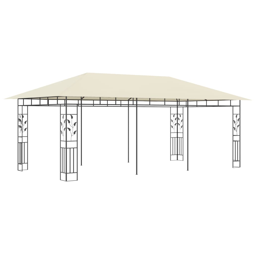 Gazebo com rede mosquiteira 6x3x2,73 m creme