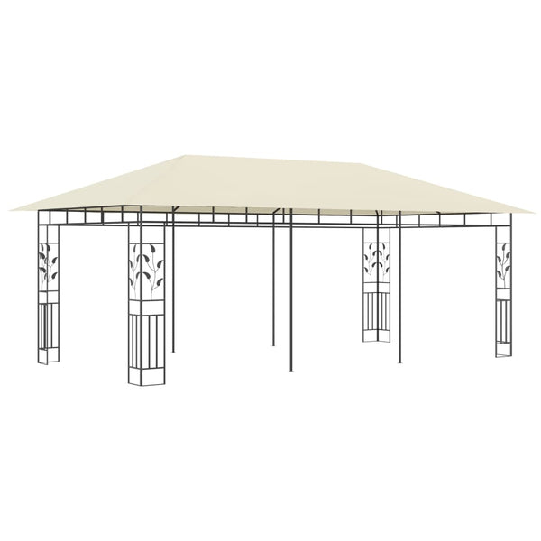 Gazebo com rede mosquiteira 6x3x2,73 m creme