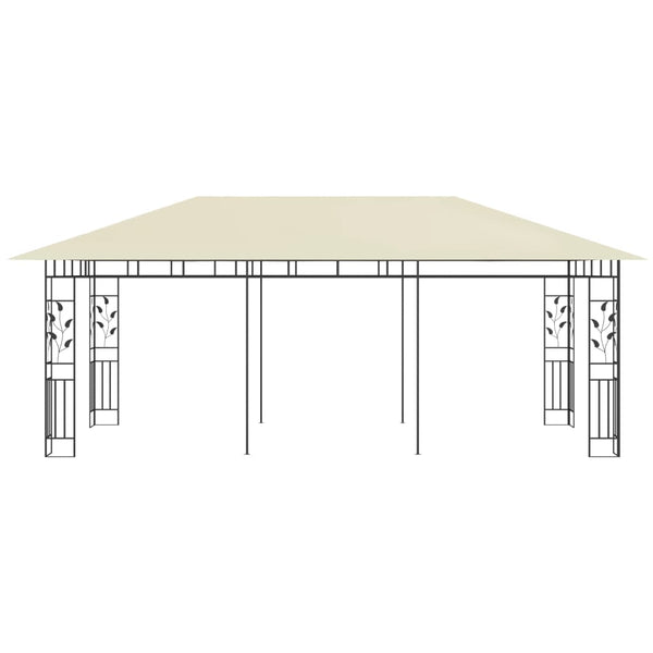 Gazebo com rede mosquiteira 6x3x2,73 m creme