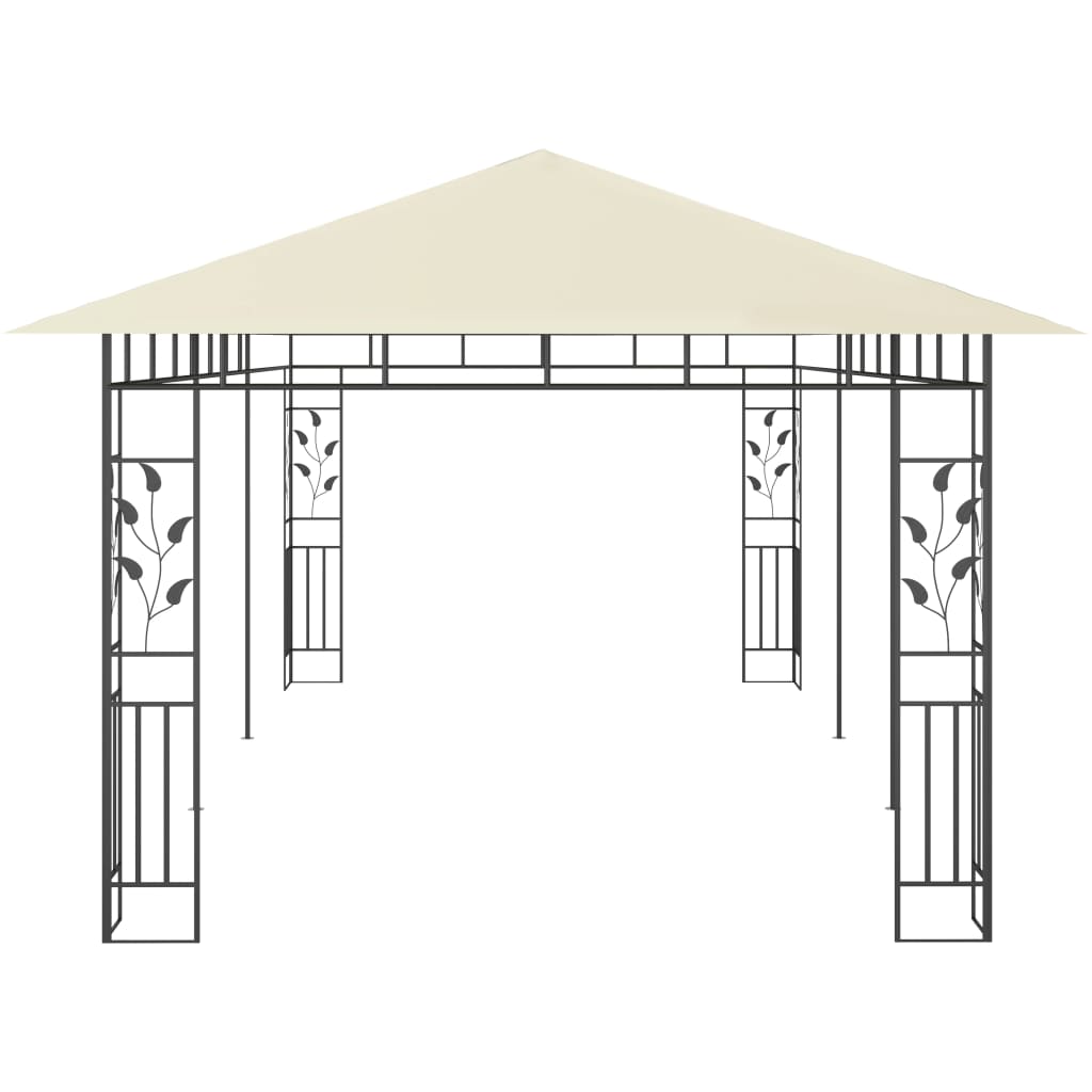 Gazebo com rede mosquiteira 6x3x2,73 m creme