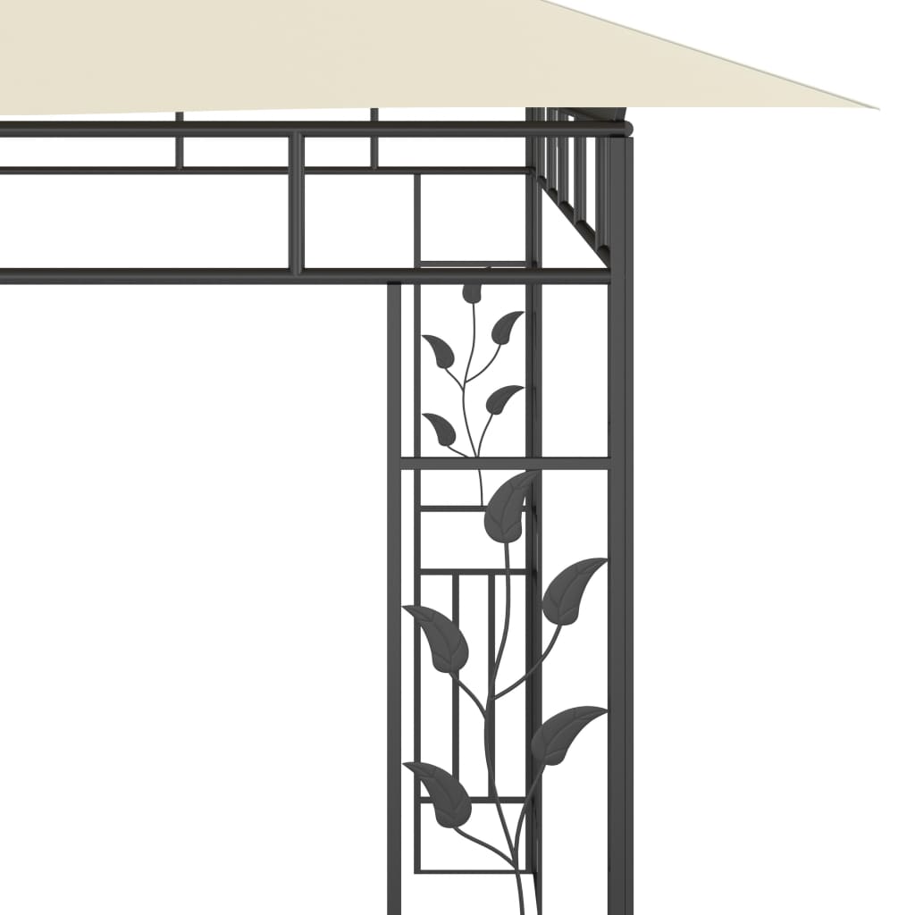 Gazebo com rede mosquiteira 6x3x2,73 m creme