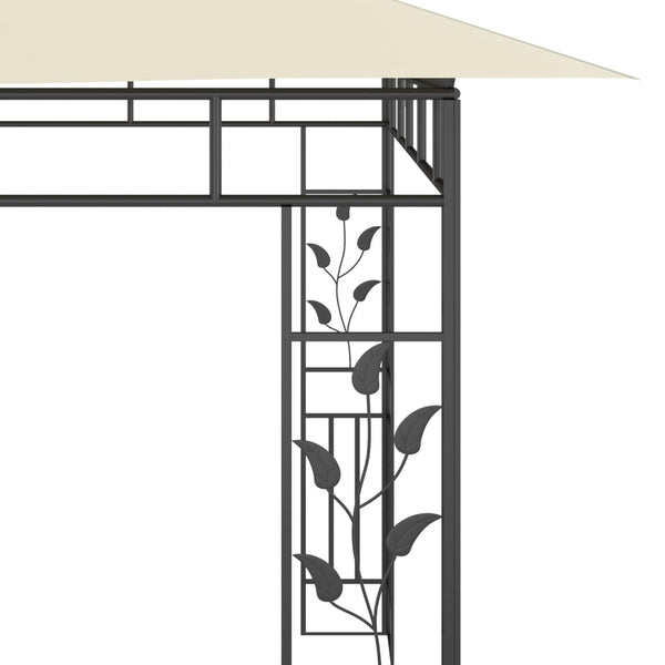 Gazebo com rede mosquiteira 6x3x2,73 m creme