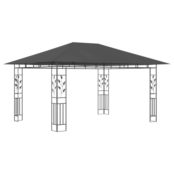 Gazebo com rede mosquiteira 4x3x2,73 m 180 g/m² antracite