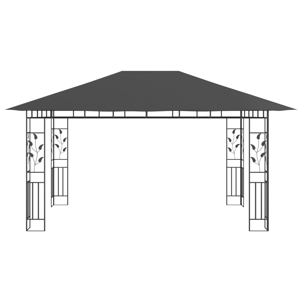 Gazebo com rede mosquiteira 4x3x2,73 m 180 g/m² antracite