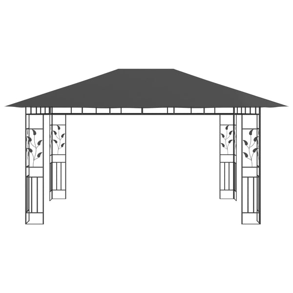 Gazebo com rede mosquiteira 4x3x2,73 m 180 g/m² antracite