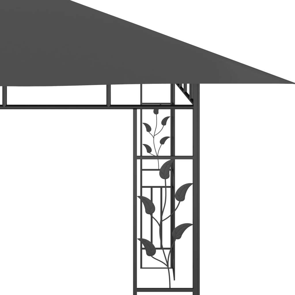 Gazebo com rede mosquiteira 4x3x2,73 m 180 g/m² antracite