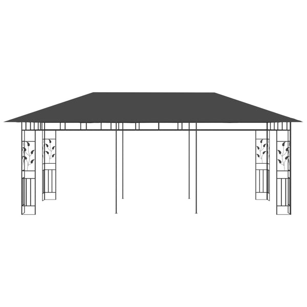 Gazebo com rede mosquiteira 6x3x2,73 m antracite