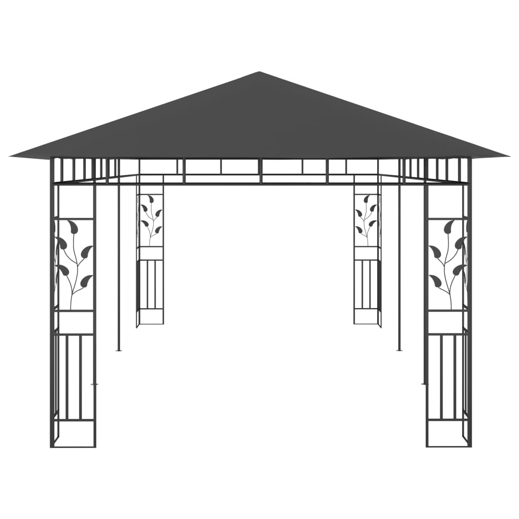 Gazebo com rede mosquiteira 6x3x2,73 m antracite