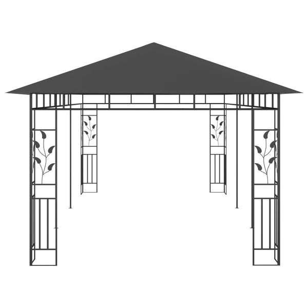 Gazebo com rede mosquiteira 6x3x2,73 m antracite