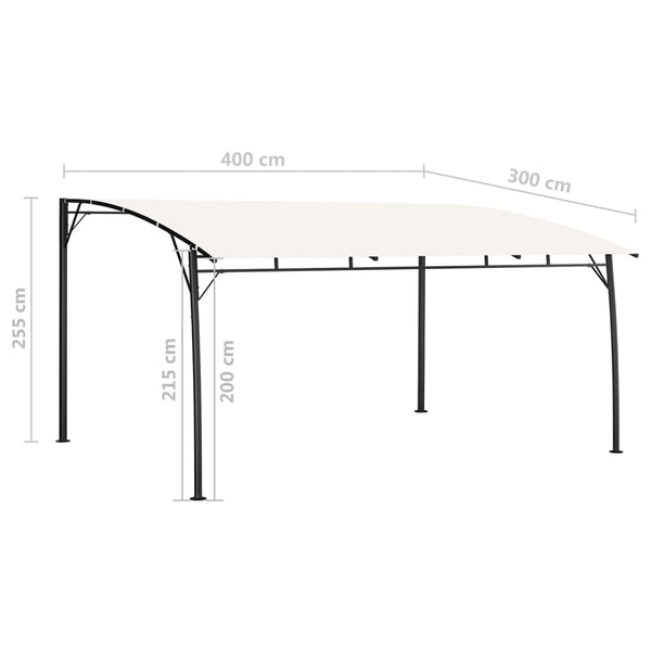 Toldo para-sol de jardim 4x3x2,55 m cor creme