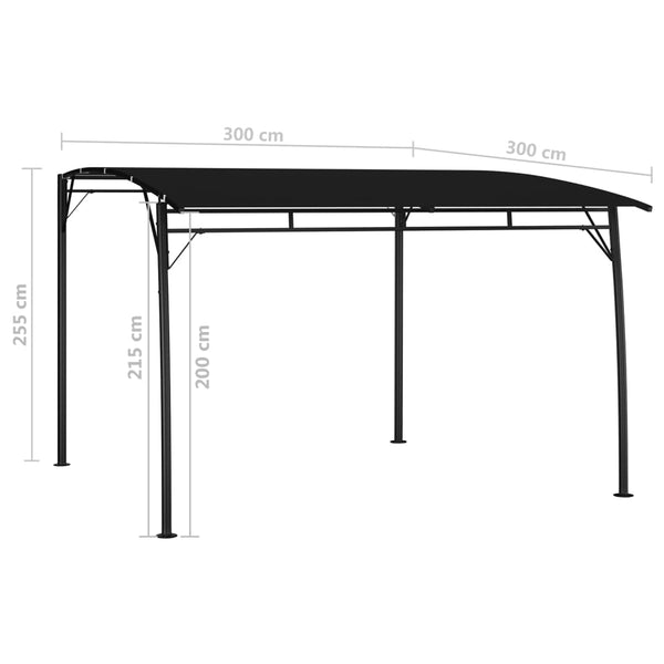 Toldo para-sol de jardim 3x3x2,55 m antracite